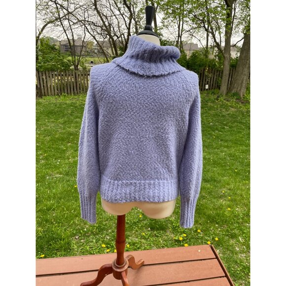 J.Crew Womens Lavender Turtleneck Sweater S/CH Acrylic Wool Blend Ribbed Knit - Picture 3 of 7